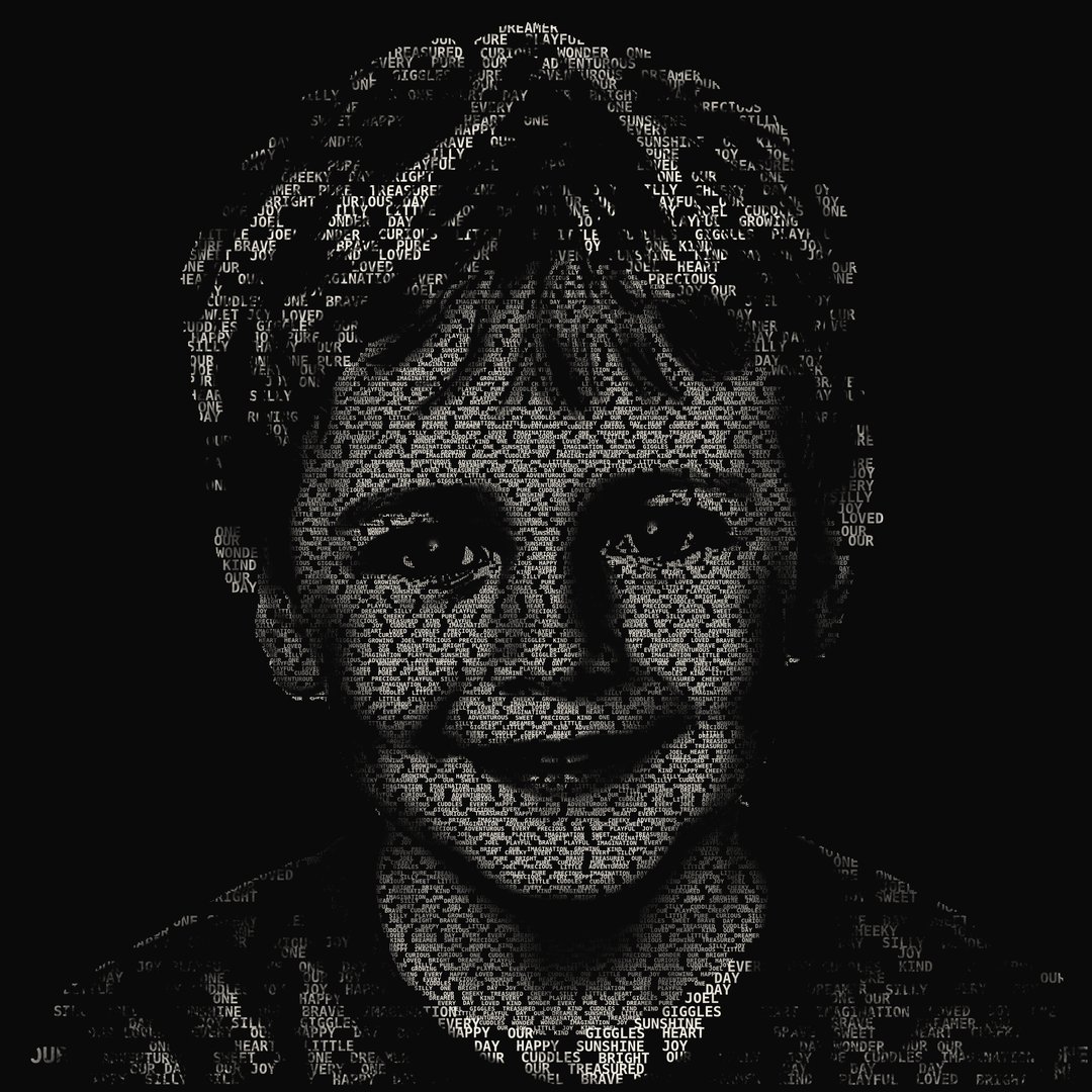 Typortrait word-art portrait of a child