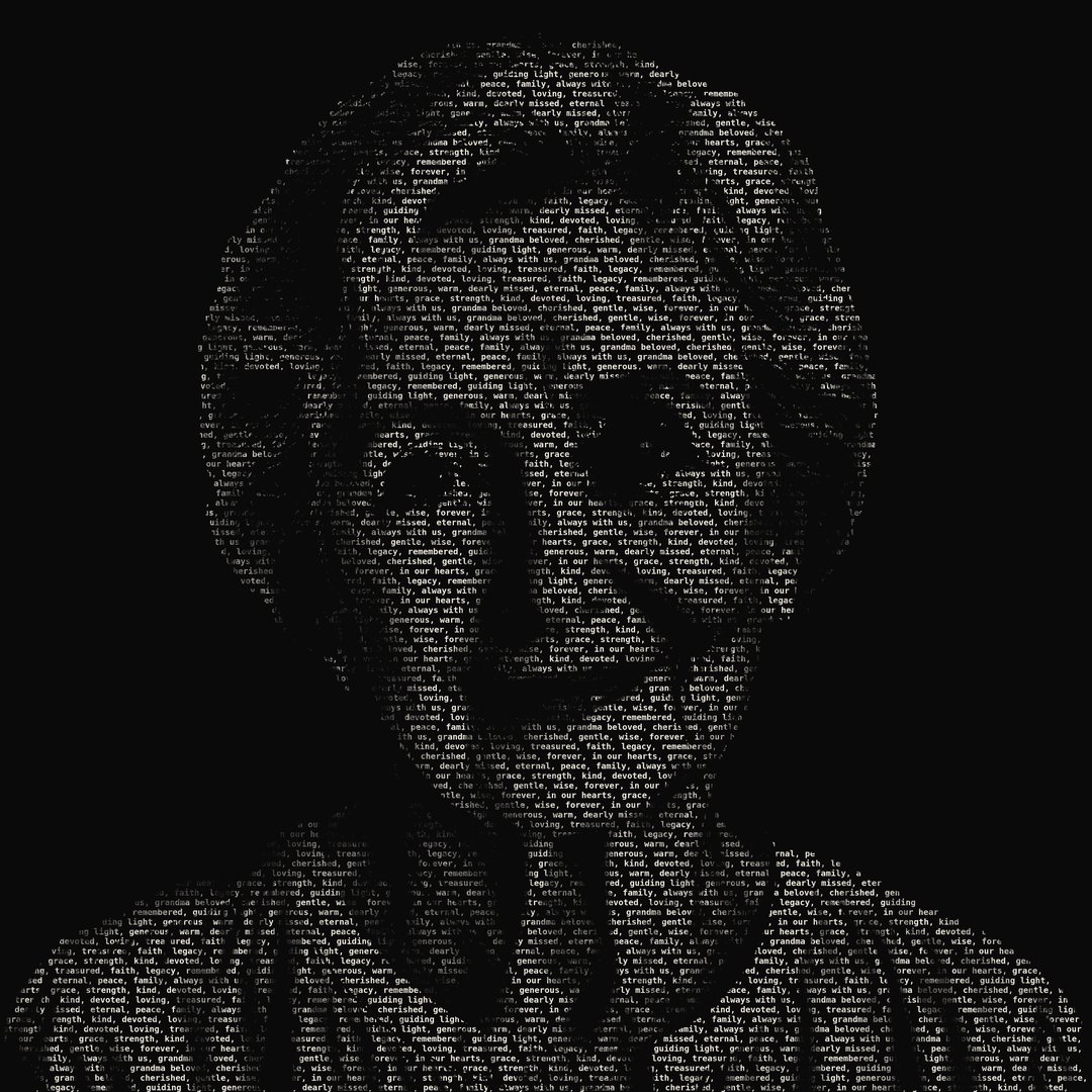 Typortrait word-art memorial portrait